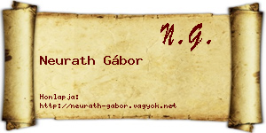 Neurath Gábor névjegykártya
